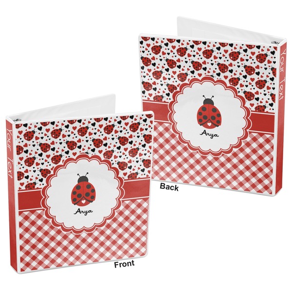Ladybugs & Gingham 3-Ring Binder Front and Back