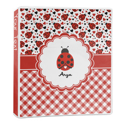 Ladybugs & Gingham 3-Ring Binder - 1 inch (Personalized)