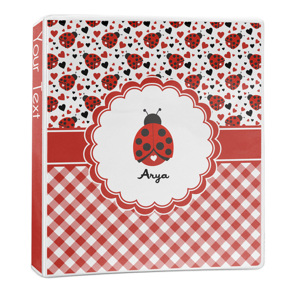 Custom Ladybugs & Gingham 3-Ring Binder - 1 inch (Personalized)