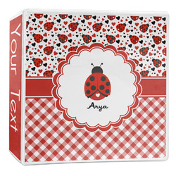 Ladybugs & Gingham 3-Ring Binder - 2 inch (Personalized)
