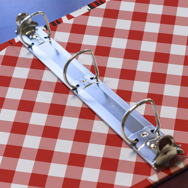 Ladybugs & Gingham 3 Ring Binders - Full Wrap - 1" - DETAIL