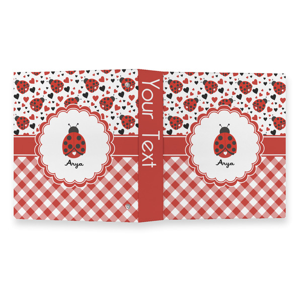 Ladybugs & Gingham 3 Ring Binders - Full Wrap - 1" - OPEN OUTSIDE