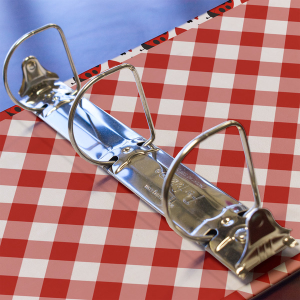 Ladybugs & Gingham 3 Ring Binders - Full Wrap - 2" - DETAIL