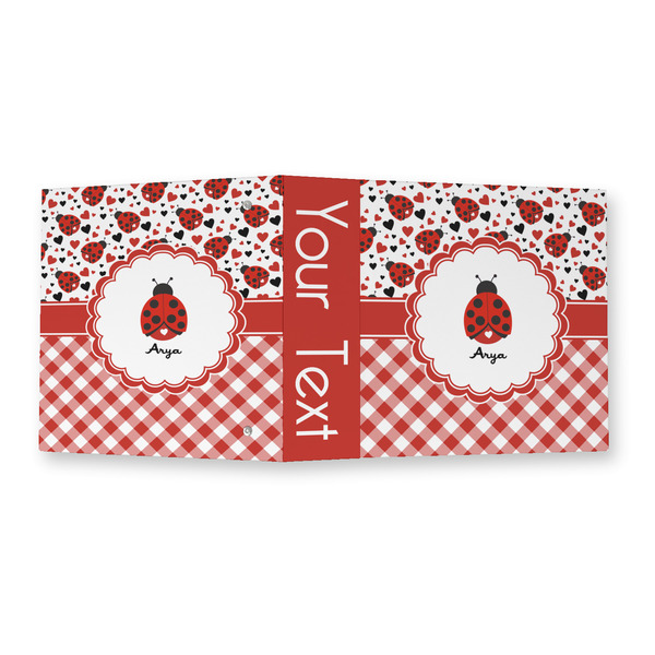 Ladybugs & Gingham 3 Ring Binders - Full Wrap - 2" - OPEN OUTSIDE