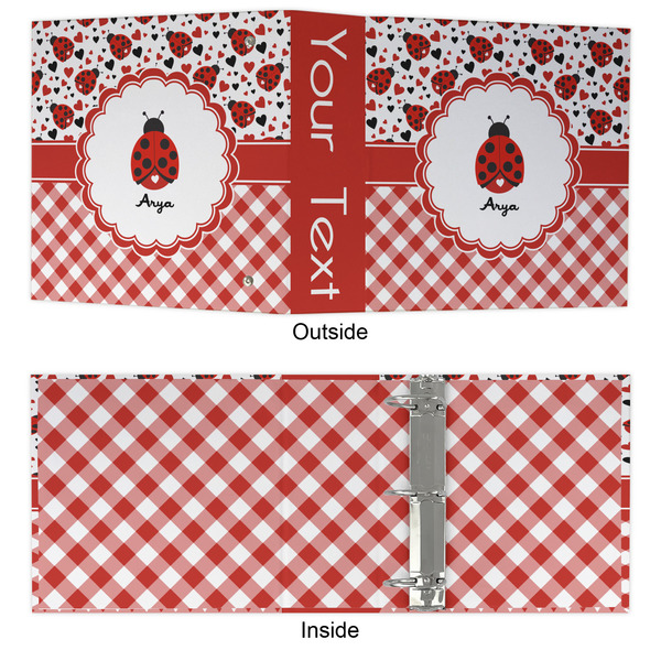 Ladybugs & Gingham 3 Ring Binders - Full Wrap - 3" - APPROVAL