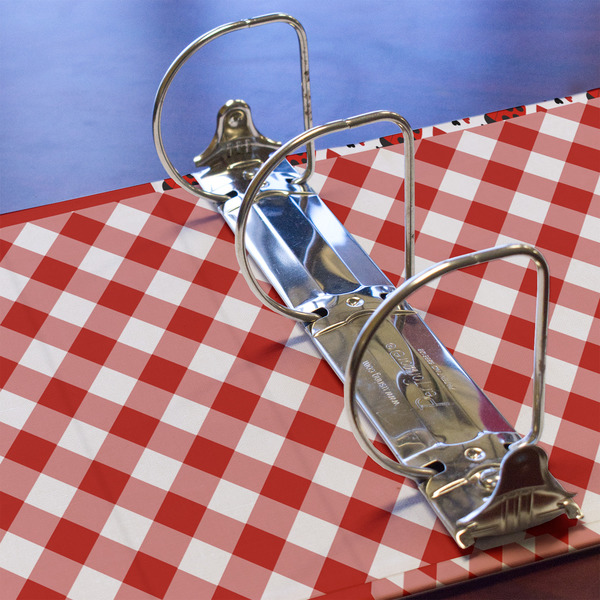 Ladybugs & Gingham 3 Ring Binders - Full Wrap - 3" - DETAIL