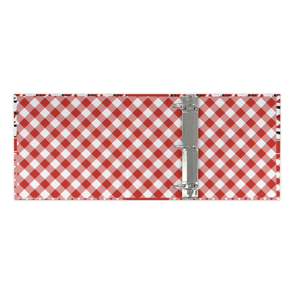 Ladybugs & Gingham 3 Ring Binders - Full Wrap - 3" - OPEN INSIDE