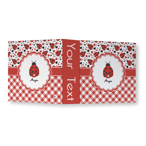 Ladybugs & Gingham 3 Ring Binders - Full Wrap - 3" - OPEN OUTSIDE