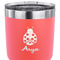 Ladybugs & Gingham 30 oz Stainless Steel Ringneck Tumbler - Coral - CLOSE UP