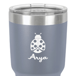 Ladybugs & Gingham 30 oz Stainless Steel Tumbler - Grey - Single-Sided (Personalized)