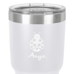 Ladybugs & Gingham 30 oz Stainless Steel Tumbler - White - Single-Sided (Personalized)