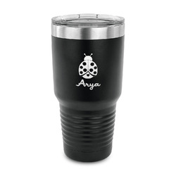 Ladybugs & Gingham 30 oz Stainless Steel Tumbler (Personalized)