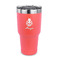 Ladybugs & Gingham 30 oz Stainless Steel Ringneck Tumblers - Coral - FRONT