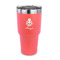 Ladybugs & Gingham 30 oz Stainless Steel Tumbler - Coral - Single Sided (Personalized)