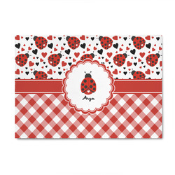 Ladybugs & Gingham 4' x 6' Patio Rug (Personalized)