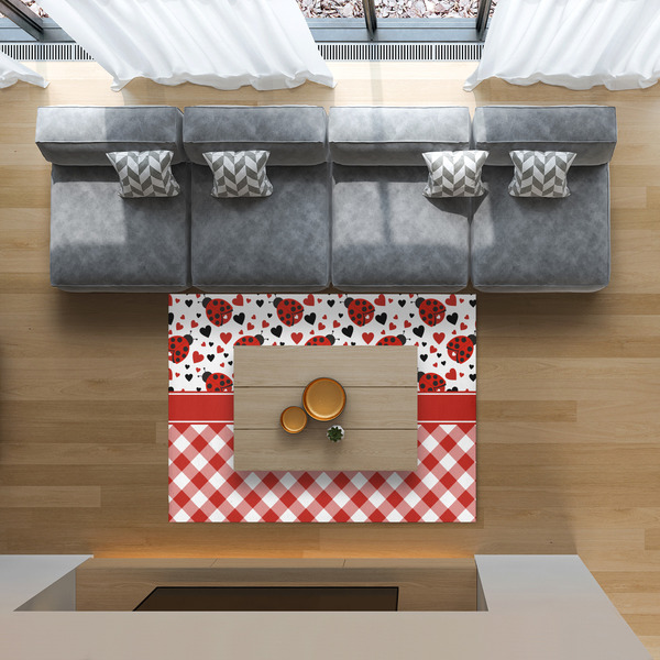 Ladybugs & Gingham 5'x7' Indoor Area Rugs - IN CONTEXT