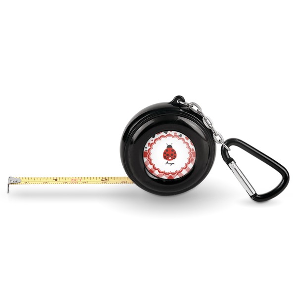 Custom Ladybugs & Gingham Pocket Tape Measure - 6 Ft w/ Carabiner Clip (Personalized)
