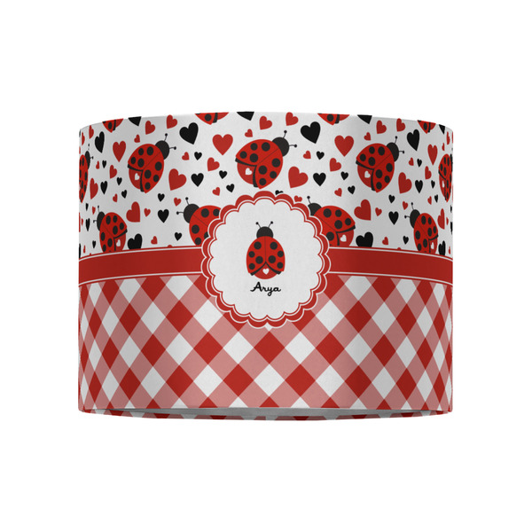 Ladybugs & Gingham 8" Drum Lampshade - FRONT (Fabric)