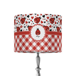 Ladybugs & Gingham 8" Drum Lamp Shade - Fabric (Personalized)