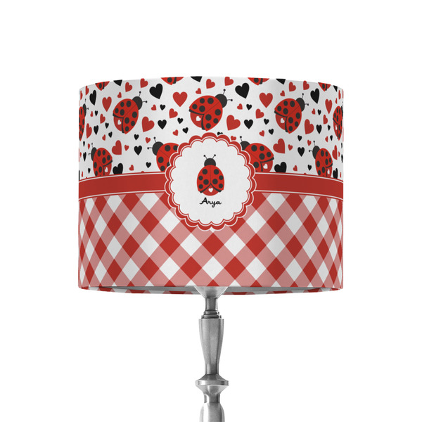 Custom Ladybugs & Gingham 8" Drum Lamp Shade - Fabric (Personalized)