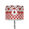 Ladybugs & Gingham 8" Drum Lampshade - ON STAND (Poly Film)