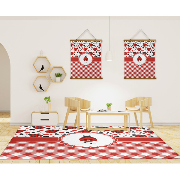 Ladybugs & Gingham 8'x10' Indoor Area Rugs - IN CONTEXT