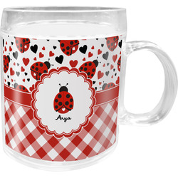Ladybugs & Gingham Acrylic Kids Mug (Personalized)