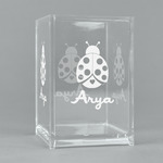 Ladybugs & Gingham Acrylic Pen Holder (Personalized)