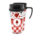 Ladybugs & Gingham Acrylic Travel Mug (Personalized)