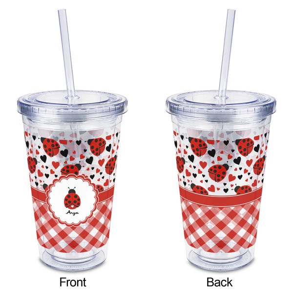 Ladybugs & Gingham Acrylic Tumbler - Full Print - Approval