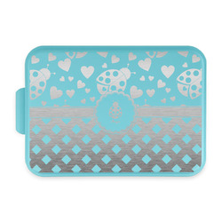 Ladybugs & Gingham Aluminum Baking Pan with Teal Lid (Personalized)