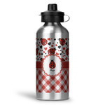 Ladybugs & Gingham Water Bottle - Aluminum - 20 oz (Personalized)
