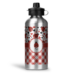 Ladybugs & Gingham Water Bottles - 20 oz - Aluminum (Personalized)