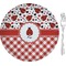 Ladybugs & Gingham Glass Appetizer / Dessert Plate 8" (Personalized)