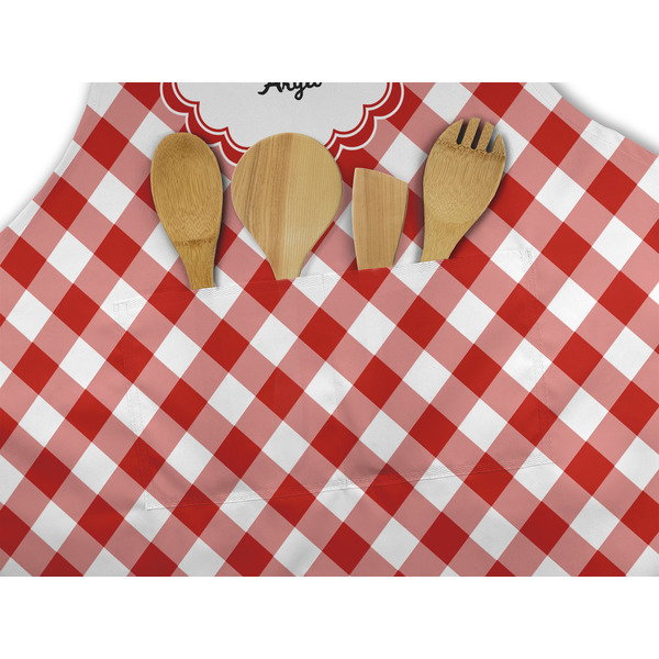 Ladybugs & Gingham Apron - Pocket Detail with Props