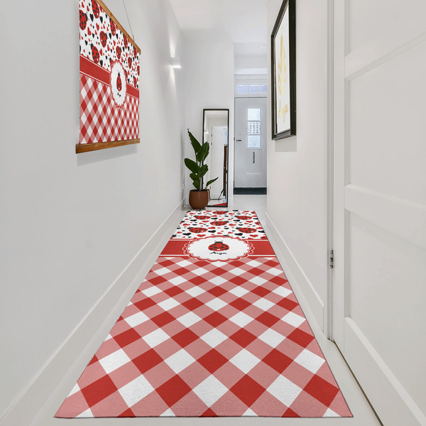 Ladybugs & Gingham Area Rug Sizes - In Context (vertical)