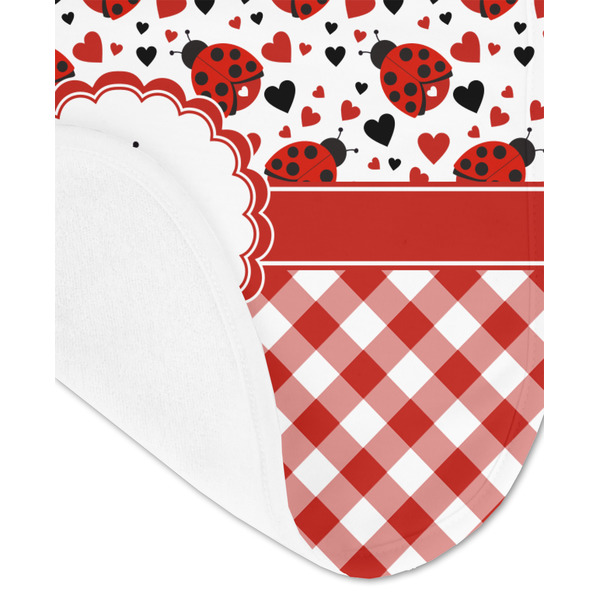 Ladybugs & Gingham Baby Bib - AFT detail