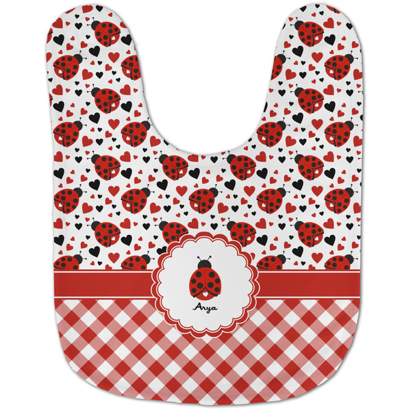 Ladybugs & Gingham Baby Bib - AFT flat