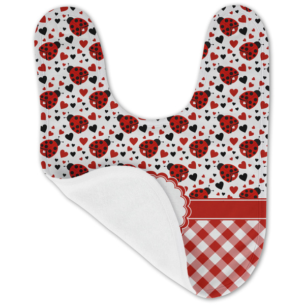 Ladybugs & Gingham Baby Bib - AFT folded