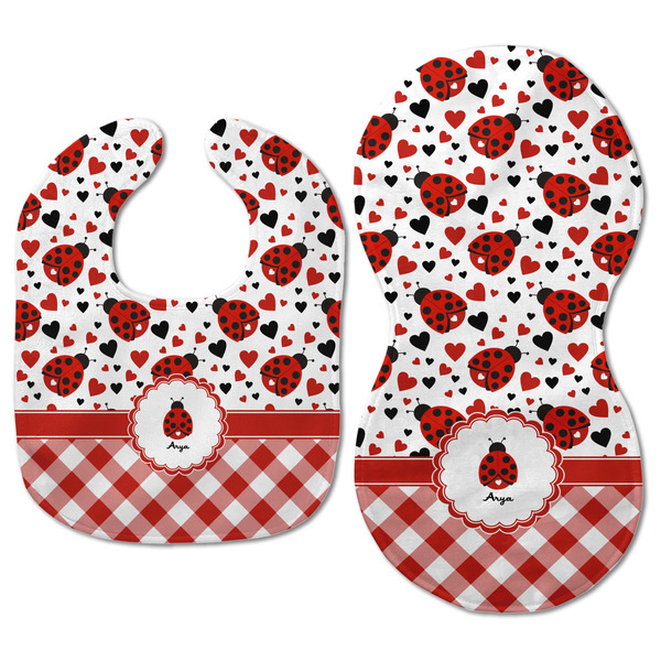 Ladybugs & Gingham Baby Bib & Burp Set - Approval (new bib & burp)