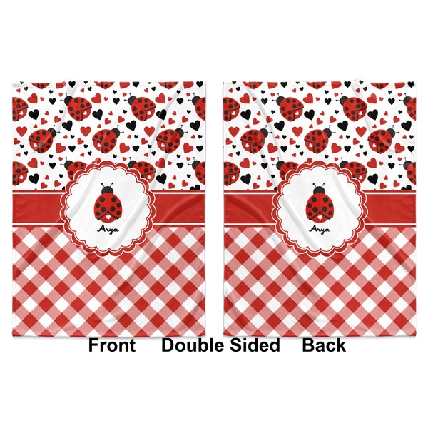 Ladybugs & Gingham Baby Blanket (Double Sided - Printed Front and Back)