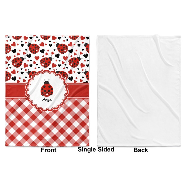 Ladybugs & Gingham Baby Blanket (Single Side - Printed Front, White Back)