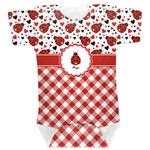 Ladybugs & Gingham Baby Bodysuit 3-6 (Personalized)
