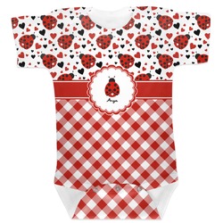 Ladybugs & Gingham Baby Bodysuit (Personalized)