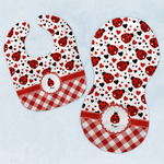 Ladybugs & Gingham Baby Bib & Burp Set w/ Name or Text