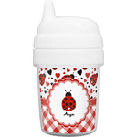 Ladybugs & Gingham Baby Sippy Cup (Personalized)