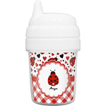 Ladybugs & Gingham Baby Sippy Cup (Personalized)