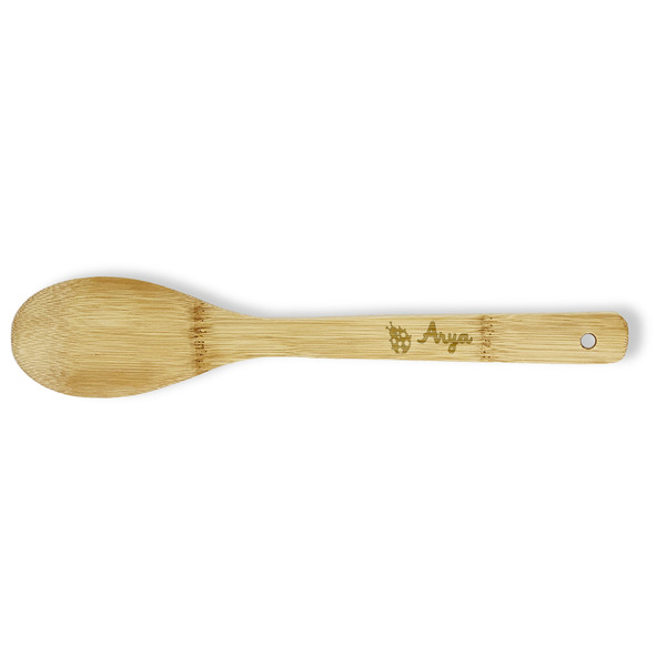 Custom Ladybugs & Gingham Bamboo Spoon - Single Sided (Personalized)