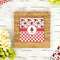 Ladybugs & Gingham Bamboo Trivet with 6" Tile - LIFESTYLE