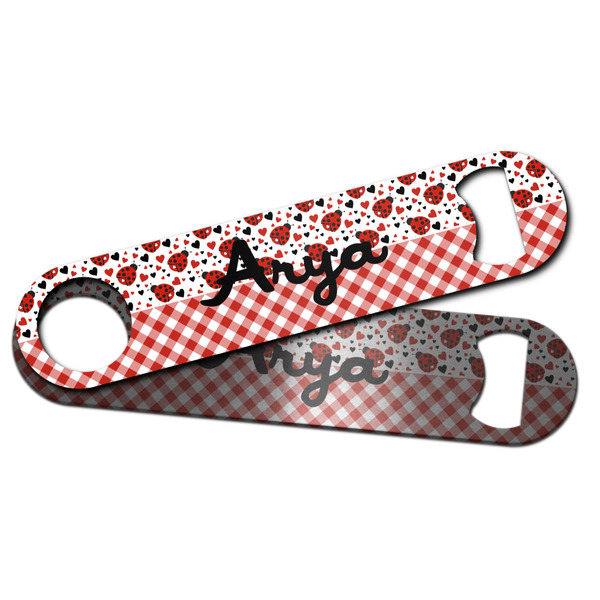 Ladybugs & Gingham Bar Bottle Opener - Main